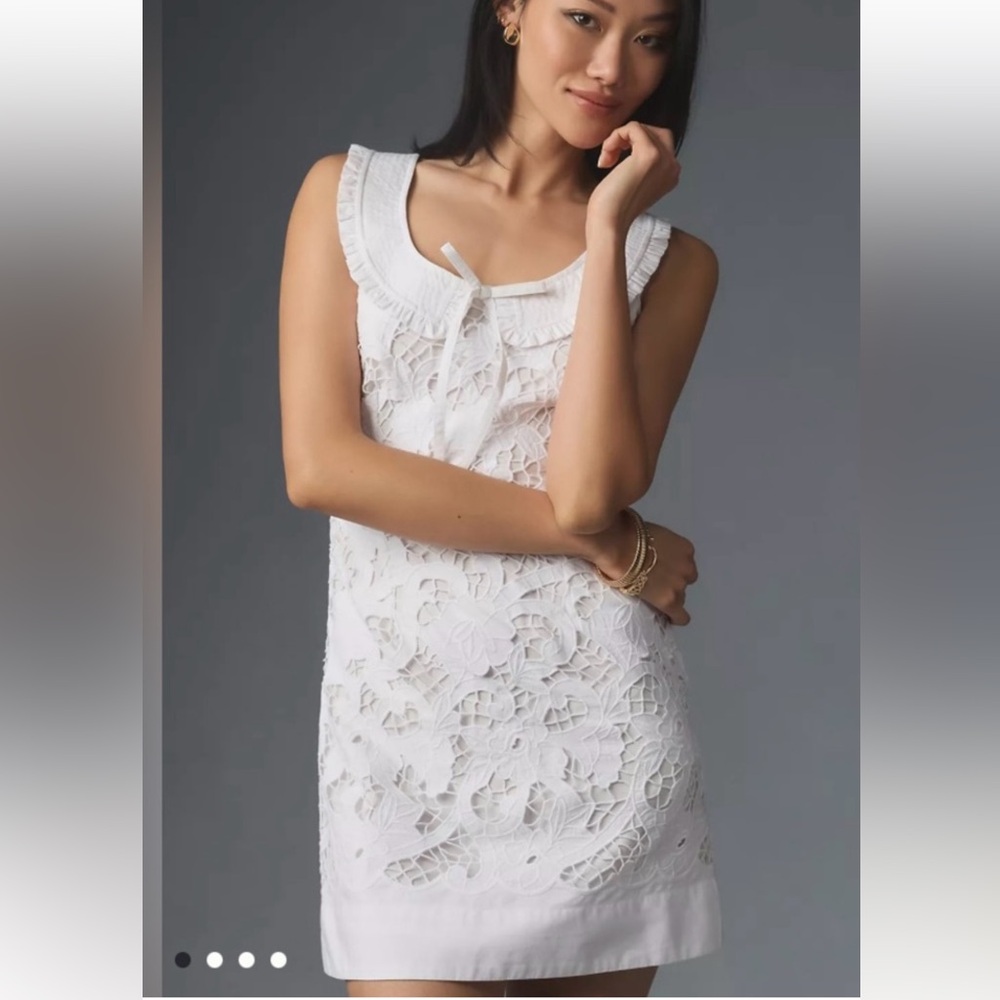 Anthropologie White Eyelet Dress